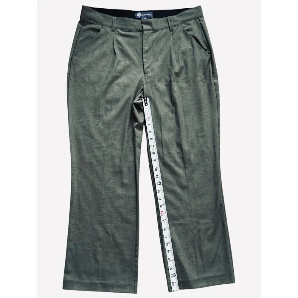 Democracy Ab Solution Women Pant 12 Olive Green Stretch Dress Slacks Lightweight - Picture 2 of 12